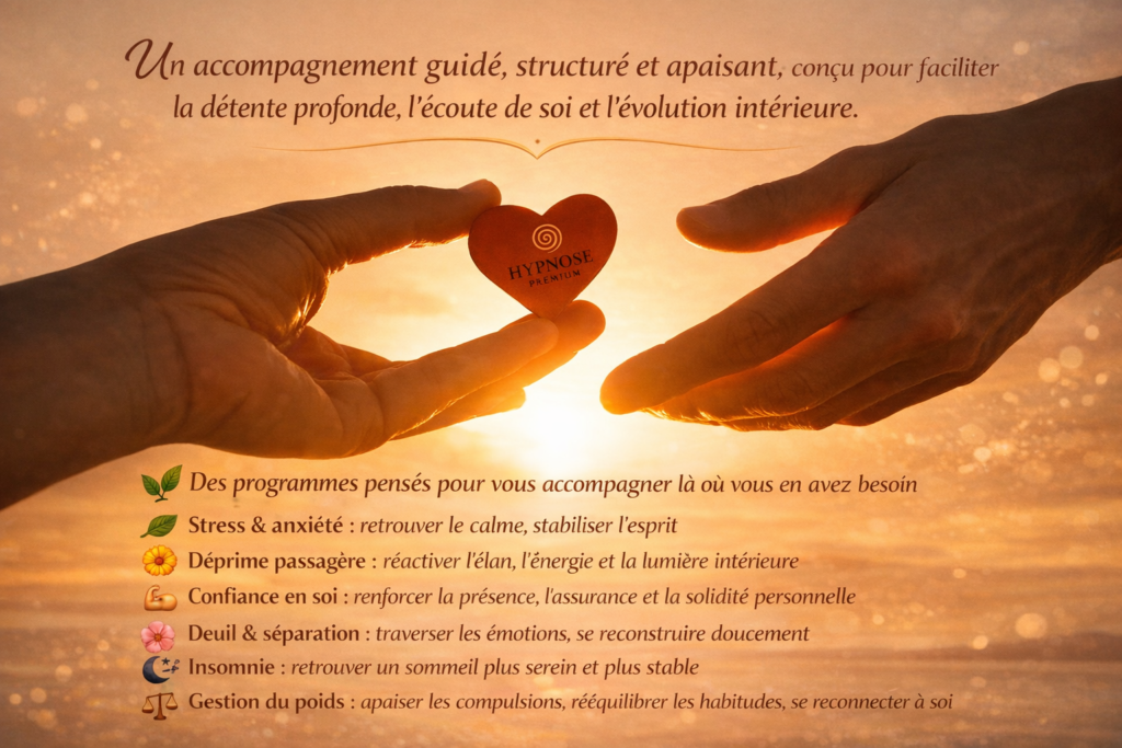 mains tenant un coeur de séance hypnose